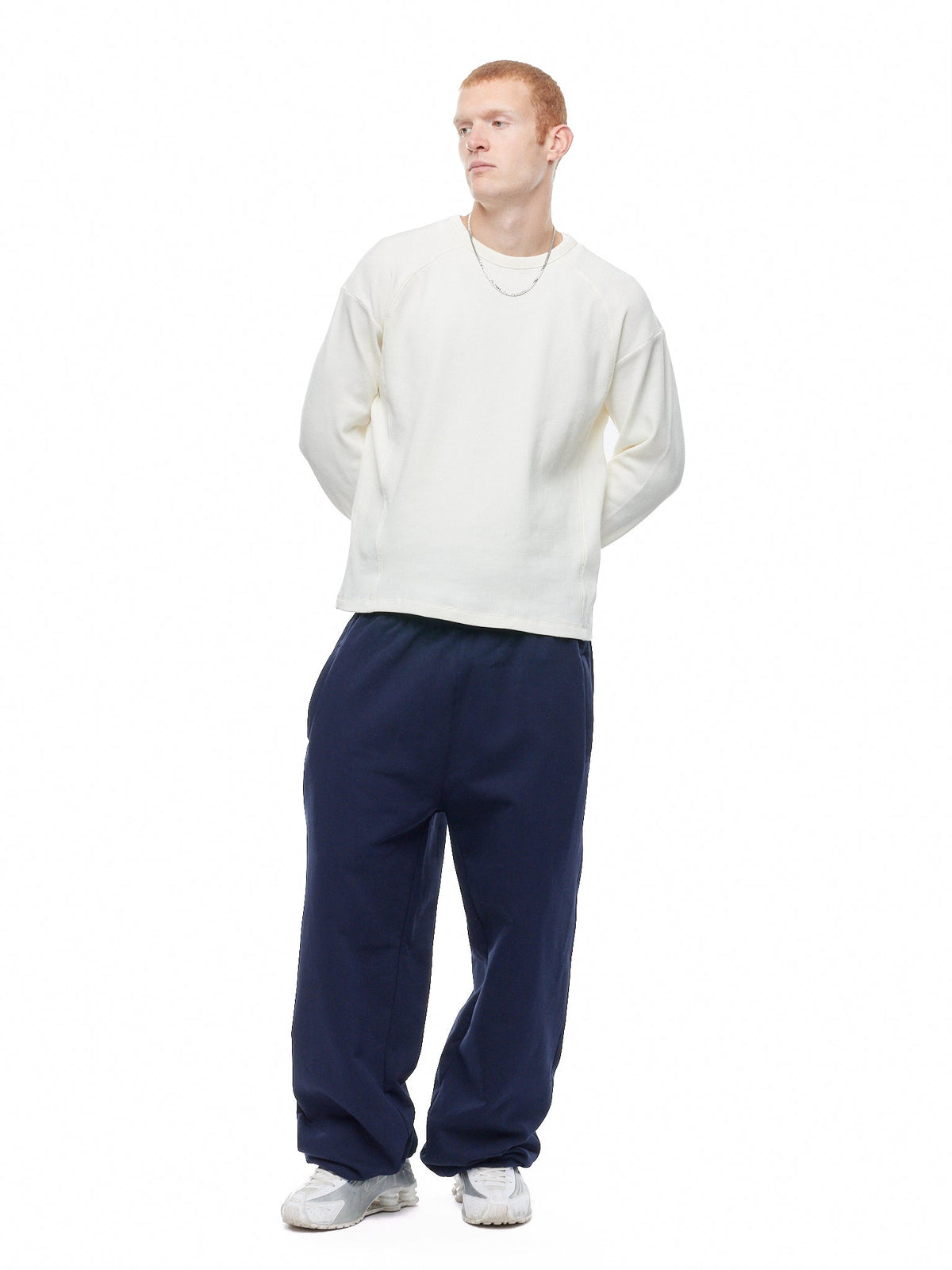 SIGNATURE UNCUFFED JOGGERS - NAVY