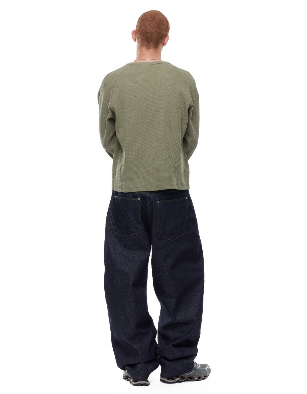 GA WAFFLE LONG-SLEEVE - SAGE GREEN