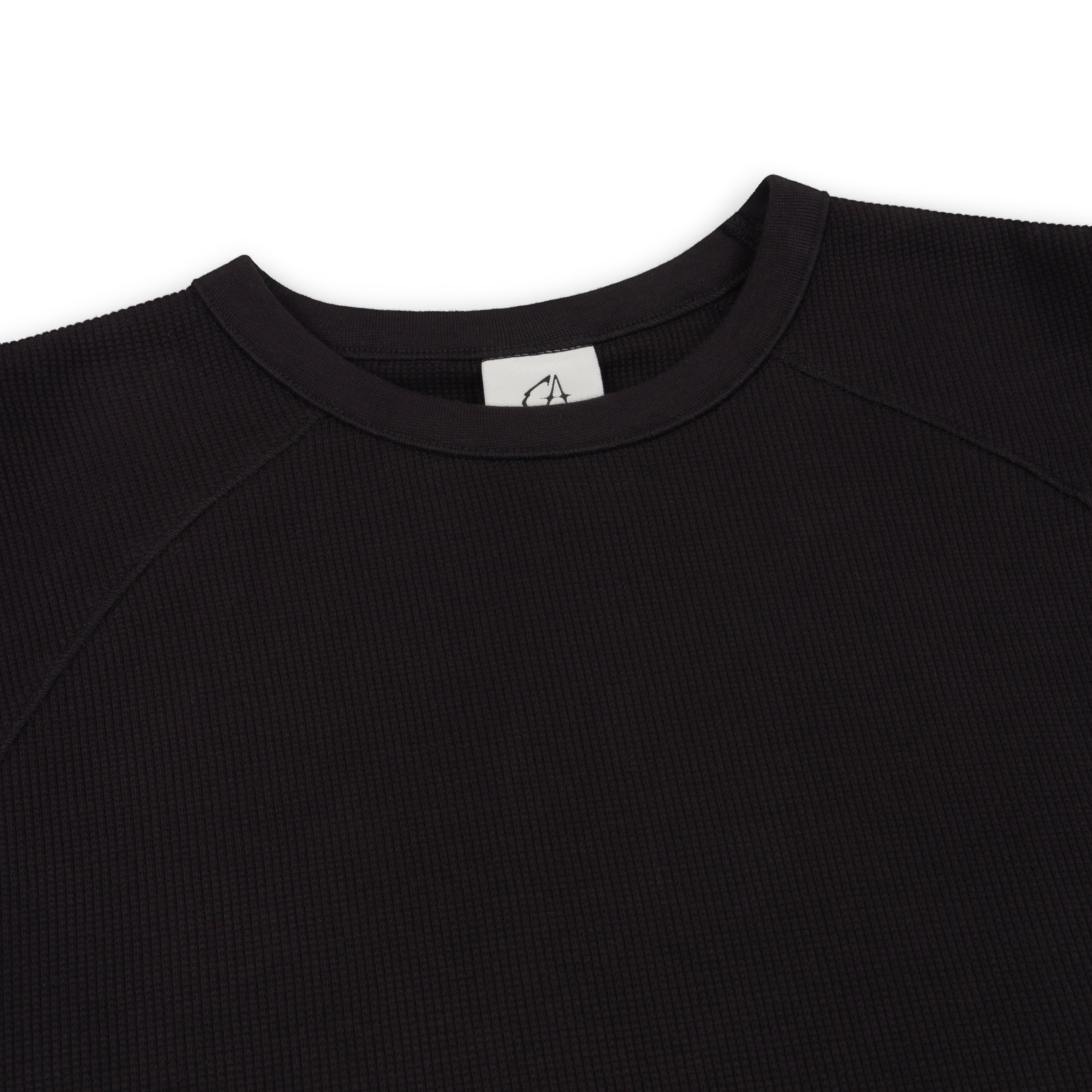 GA WAFFLE LONG-SLEEVE - BLACK
