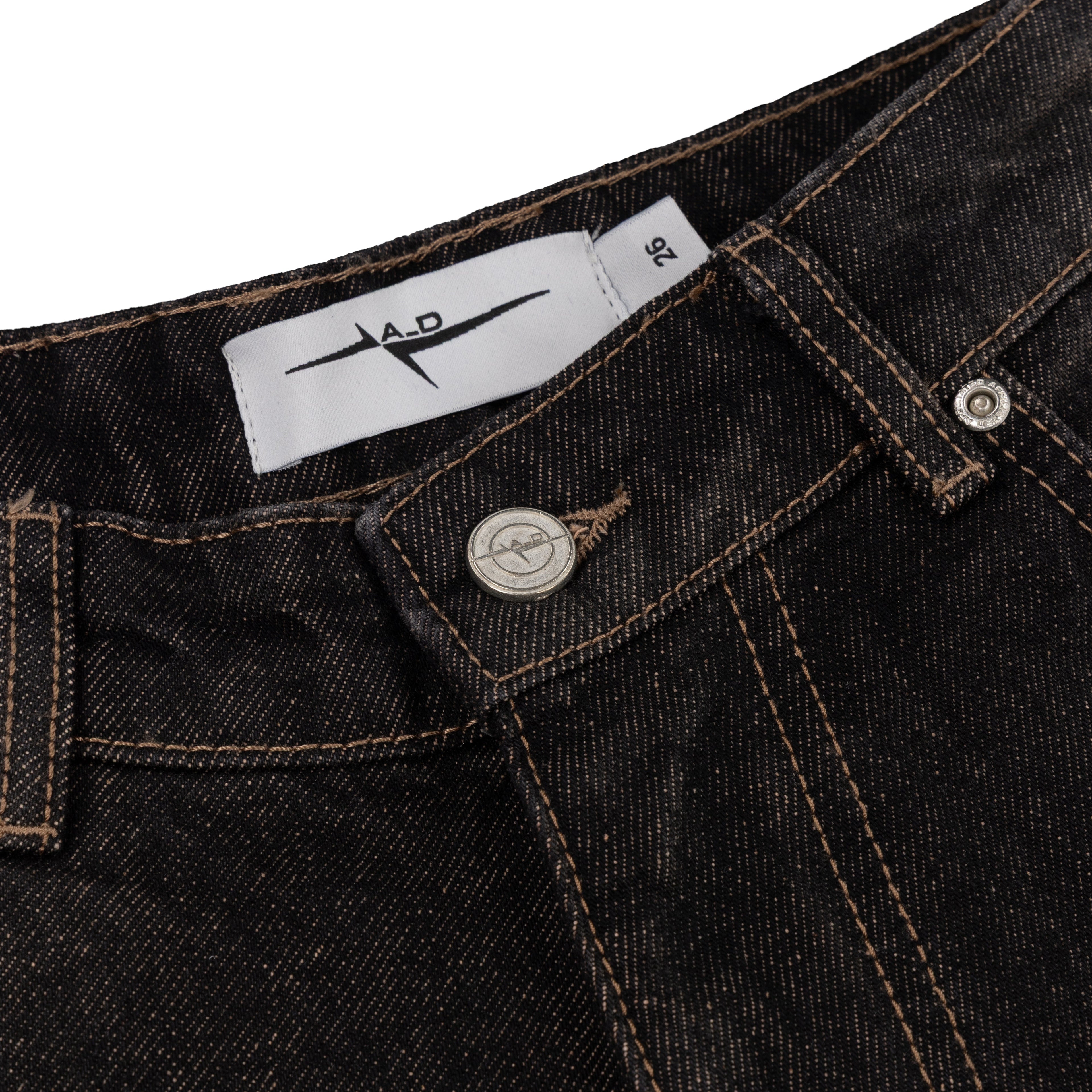 BAGGY DENIM SHORTS - SMOKED EARTH