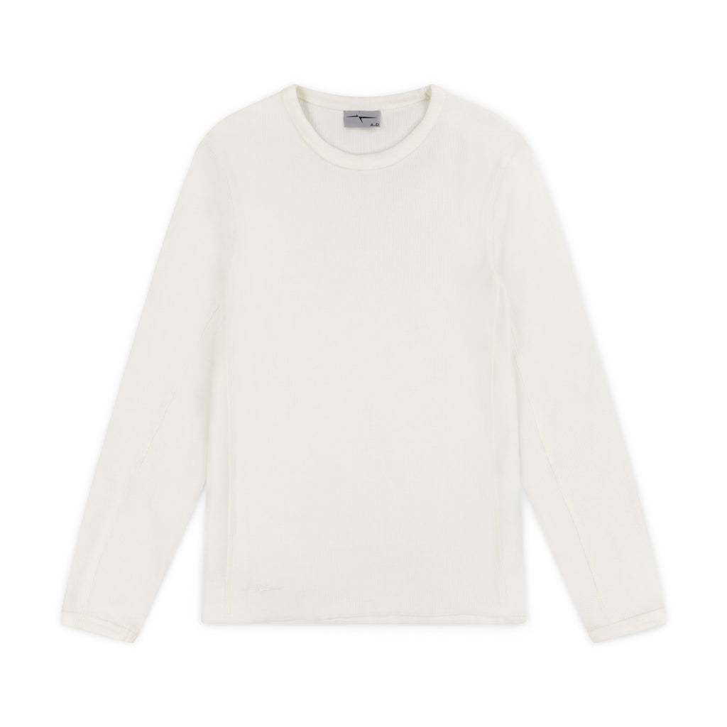 SIGNATURE RIBBED LONGSLEEVE - WHITE