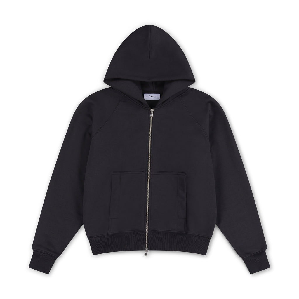 SIGNATURE ZIP-UP HOODIE - BLACK