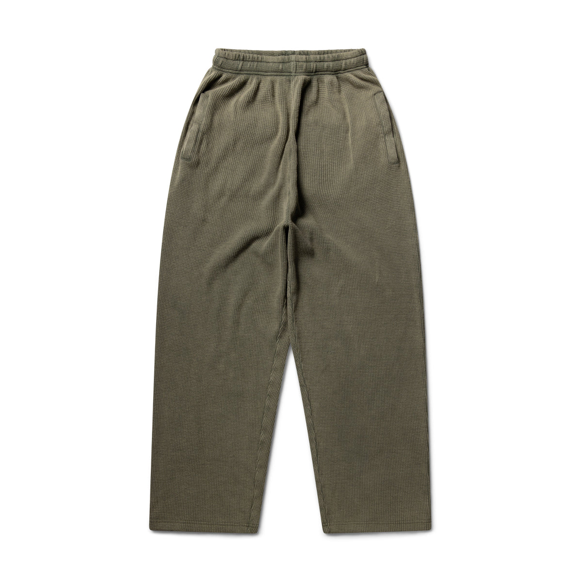 GA WAFFLE UNCUFFED JOGGER - DUST OLIVE