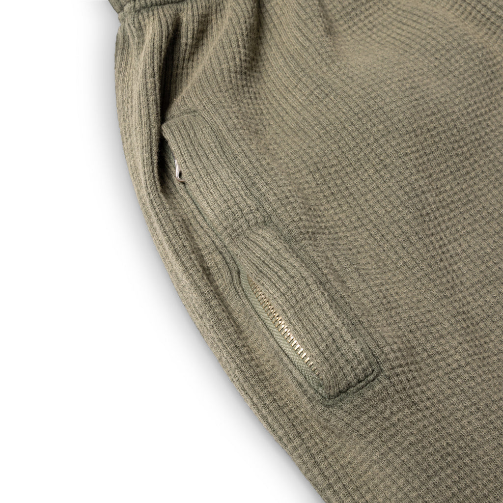 GA WAFFLE UNCUFFED JOGGER - DUST OLIVE