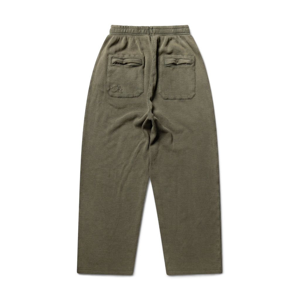 GA WAFFLE UNCUFFED JOGGER - DUST OLIVE