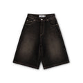 BAGGY DENIM SHORTS - SMOKED EARTH