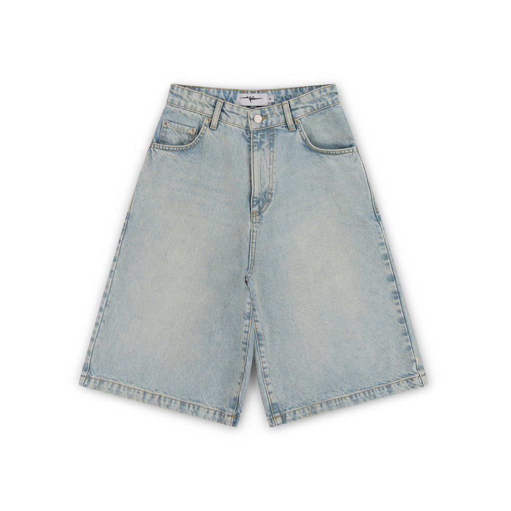 BAGGY DENIM SHORTS - SUN BLEACHED BLUE