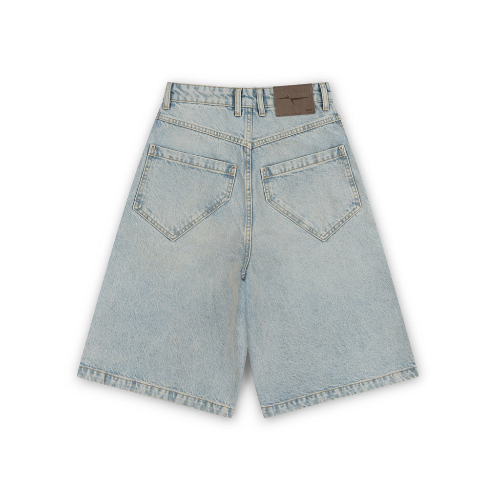 BAGGY DENIM SHORTS - SUN BLEACHED BLUE