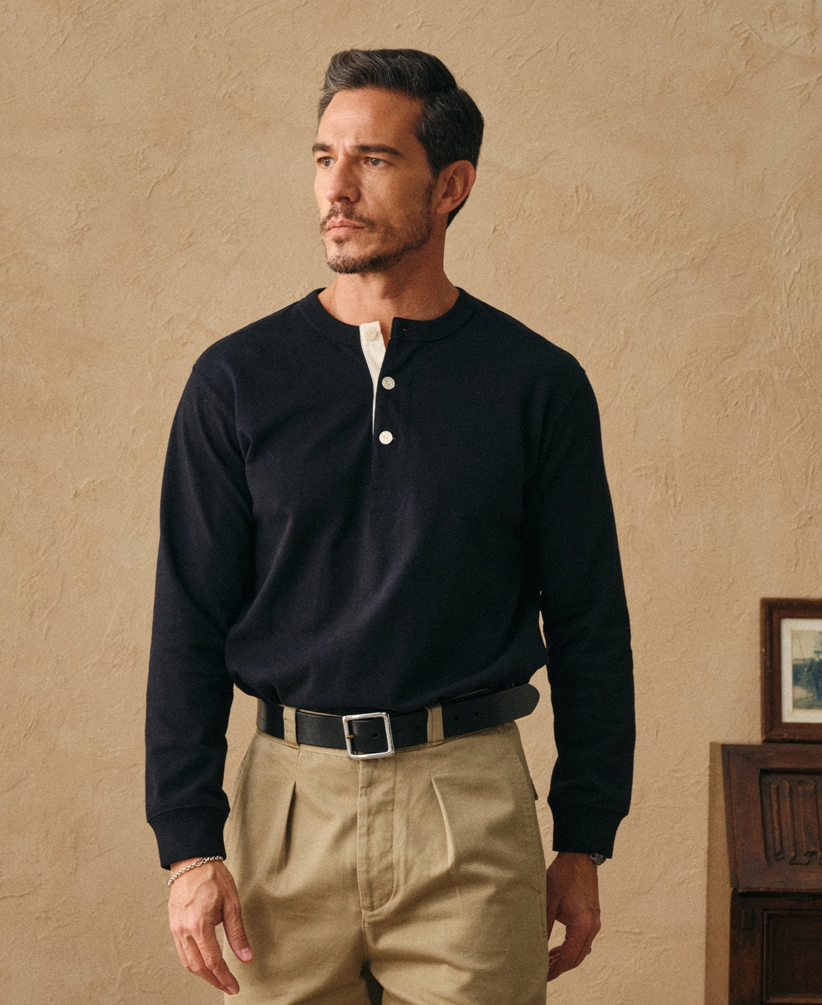 1930s Loopwheel Cotton Henley Shirt